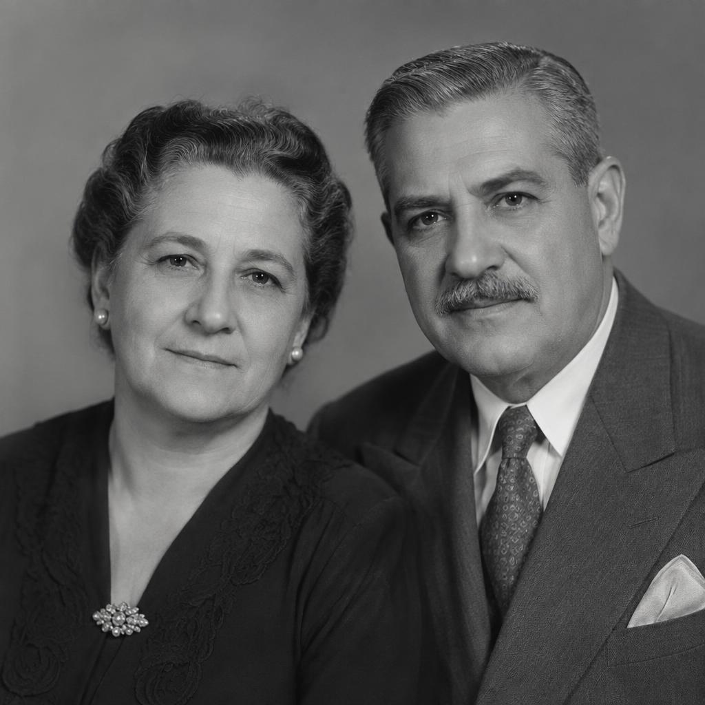 Casal em uma fotografia antiga restaurada